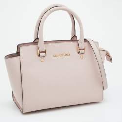 Pre Owned MICHAEL Michael Kors Blossom Pink Leather Medium Selma Satchel