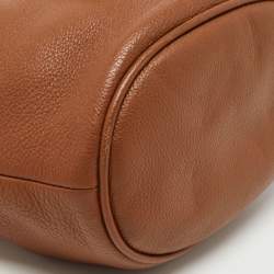 Pre Owned MICHAEL Michael Kors Tan Leather Drawstring Bucket Bag