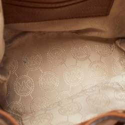 Pre Owned MICHAEL Michael Kors Tan Leather Drawstring Bucket Bag