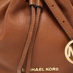 Pre Owned MICHAEL Michael Kors Tan Leather Drawstring Bucket Bag
