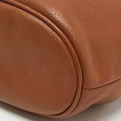 Pre Owned MICHAEL Michael Kors Tan Leather Drawstring Bucket Bag