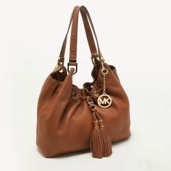 Pre Owned MICHAEL Michael Kors Brown Leather Camden Drawstring Hobo