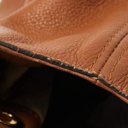 Pre Owned MICHAEL Michael Kors Brown Leather Camden Drawstring Hobo