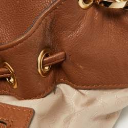 Pre Owned MICHAEL Michael Kors Brown Leather Camden Drawstring Hobo