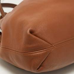 Pre Owned MICHAEL Michael Kors Brown Leather Camden Drawstring Hobo
