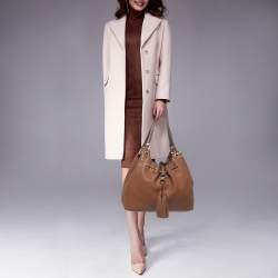 Pre Owned MICHAEL Michael Kors Brown Leather Camden Drawstring Hobo