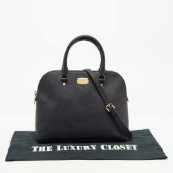 Pre Owned MICHAEL Michael Kors Black Leather Cindy Dome Satchel