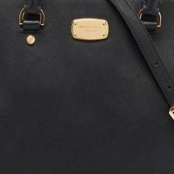 Pre Owned MICHAEL Michael Kors Black Leather Cindy Dome Satchel