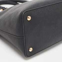 Pre Owned MICHAEL Michael Kors Black Leather Cindy Dome Satchel