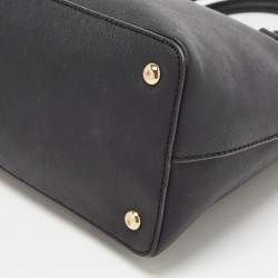 Pre Owned MICHAEL Michael Kors Black Leather Cindy Dome Satchel