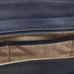 Pre Owned MICHAEL Michael Kors Dark Blue Saffiano Leather Medium Selma Satchel