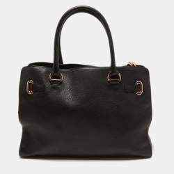 Pre Owned MICHAEL Michael Kors Black Leather East West Hamilton Tote