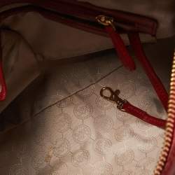 Pre Owned MICHAEL Michael Kors Red Quilted Studded Leather Grayson Satchel