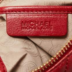 Pre Owned MICHAEL Michael Kors Red Quilted Studded Leather Grayson Satchel