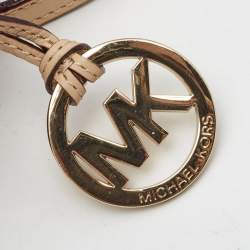 مملوكة مسبقًا MICHAEL Michael Kors Brown Coated Canvas Large MK Signature Satchel