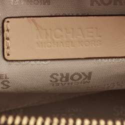 مملوكة مسبقًا MICHAEL Michael Kors Brown Coated Canvas Large MK Signature Satchel