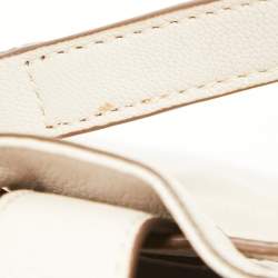 Pre Owned MICHAEL Michael Kors Off White Leather Large Edie Shoulder Bag