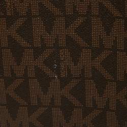 مملوكة مسبقًا MICHAEL Michael Kors Brown Signature Coated Canvas and Leather Jet Set Tote