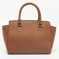 Pre Owned MICHAEL Michael Kors Brown Leather Medium Selma Satchel