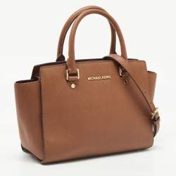 Pre Owned MICHAEL Michael Kors Brown Leather Medium Selma Satchel