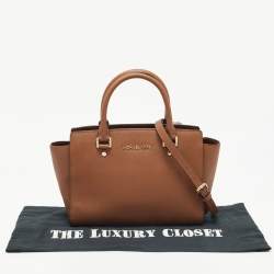 Pre Owned MICHAEL Michael Kors Brown Leather Medium Selma Satchel