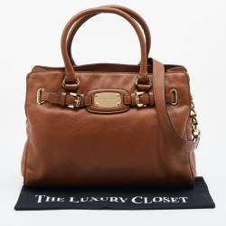 Pre Owned حقيبة يد توتس مايكل مايكل كورس هاميليتون جلد سافيانو بني