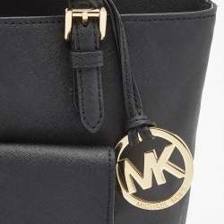 Pre Owned  MICHAEL Michael Kors Black Saffiano Leather Reise Handtassche Tote