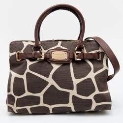 Michael Kors Hamilton Traveler Leopard Calf Hair Large Satchel