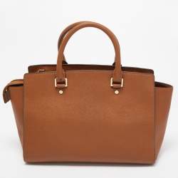 Pre Owned MICHAEL Michael Kors Brown Leather Large Selma Satchel
