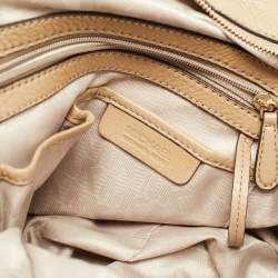 Pre Owned MICHAEL Michael Kors Beige Leather Fulton Shoulder Bag