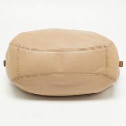 Pre Owned MICHAEL Michael Kors Beige Leather Fulton Shoulder Bag