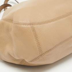 Pre Owned MICHAEL Michael Kors Beige Leather Fulton Shoulder Bag