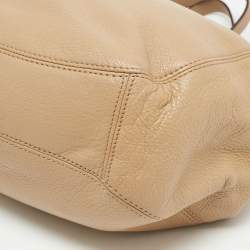 Pre Owned MICHAEL Michael Kors Beige Leather Fulton Shoulder Bag