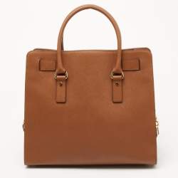 Pre Owned MICHAEL Michael Kors Brown Saffiano Leather Hamilton North South Tote