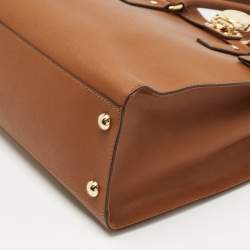 Pre Owned MICHAEL Michael Kors Brown Saffiano Leather Hamilton North South Tote