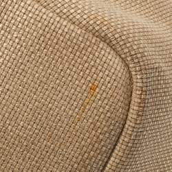 Pre Owned MICHAEL Michael Kors Metallic Gold/Brown Canvas and Leather Marina Drawstring Tote