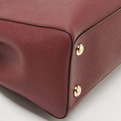 Pre Owned MICHAEL Michael Kors Burgundy Leather Medium Cynthia Tote