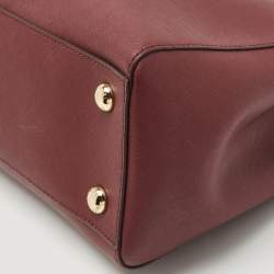 Pre Owned MICHAEL Michael Kors Burgundy Leather Medium Cynthia Tote