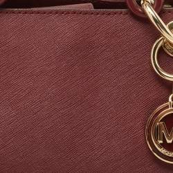 Pre Owned MICHAEL Michael Kors Burgundy Leather Medium Cynthia Tote