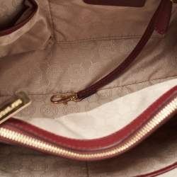 Pre Owned MICHAEL Michael Kors Burgundy Leather Medium Cynthia Tote