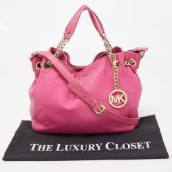 Pre Owned MICHAEL Michael Kors  Pink Leather Drawstring Tote