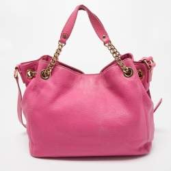 Pre Owned MICHAEL Michael Kors  Pink Leather Drawstring Tote