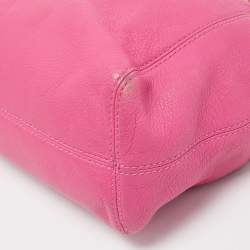 Pre Owned MICHAEL Michael Kors  Pink Leather Drawstring Tote