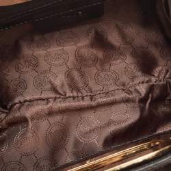 Pre Owned MICHAEL Michael Kors Brown/Black Leopard Print Calf Hair Berkley Clutch