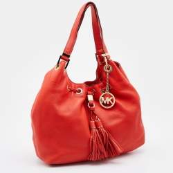 Pre Owned MICHAEL Michael Kors Orange Leather Camden Drawstring Shoulder Bag