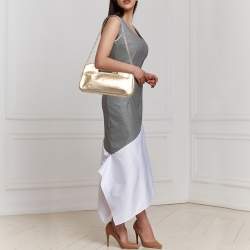 MICHAEL Michael Kors Metallic Gold Leather Berkley Chain Clutch
