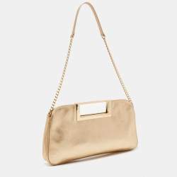 MICHAEL Michael Kors Metallic Gold Leather Berkley Chain Clutch