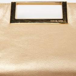MICHAEL Michael Kors Metallic Gold Leather Berkley Chain Clutch