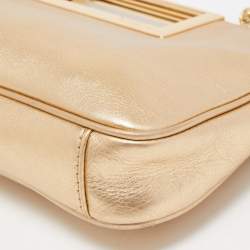 MICHAEL Michael Kors Metallic Gold Leather Berkley Chain Clutch