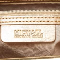 MICHAEL Michael Kors Metallic Gold Leather Berkley Chain Clutch